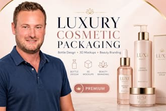 luxury cosmetic bottle design, skincare packaging mockup, beauty branding pro