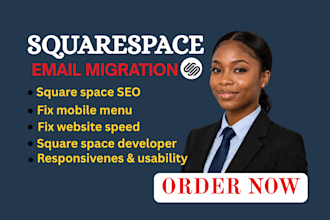 fix squarespace mobile menu, improve website speed, and setup SEO