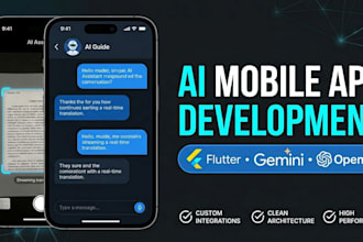do ai app development, build custom mobile app in flutter