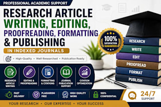 write, edit, proofread and publish academic research articles in indexed journal