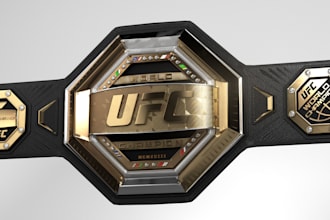 create realistic 3d wrestling belt championship belt design