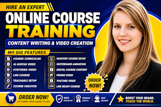 create course curriculum, scorm elearning courses, script and ai training videos