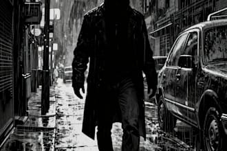 create noir, horror and dark comic book art and illustrations