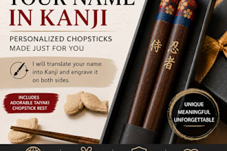 craft your personalized japanese wooden chopsticks with custom kanji