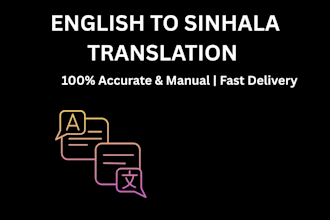 professionally translate english to sinhala and vice versa