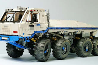 design a realistic custom lego technic car moc with PDF instructions