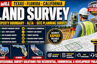 texas florida california land survey property boundary alta site planning survey