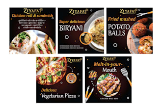 design premium restaurant social media posts and banners