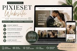 design pixieset photography website, portfolio, client gallery, online booking