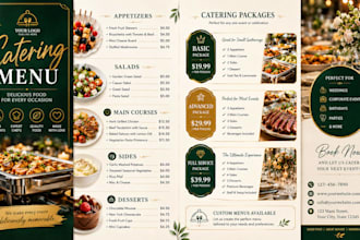 design catering menu templates, canva editable