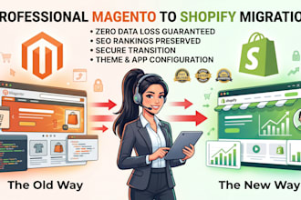 transfer migrate magento store to shopify with products customers and SEO data