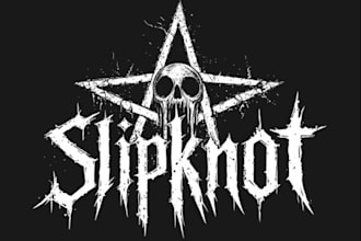 design a brutal rock band logo for your music project