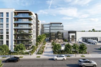 design exterior render 3d architecture rendering of house, commercial, warehouse