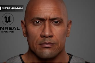 sculpt realistic 3d metahumans 3d game ready character model and retopology, ue5