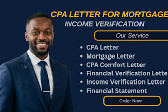 provide CPA letter for mortgage and income verification