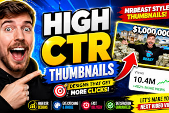 design high CTR youtube thumbnails