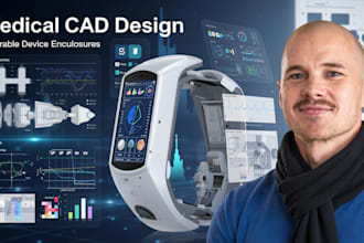 design medical  cad models and wearable health product enclosure in solidworks