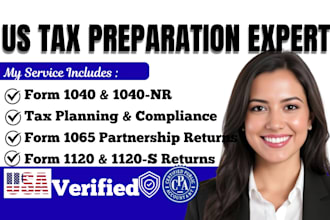 prepare US tax filling,  tax returns, llc for business and amend your late taxes