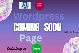 create a wordpress coming soonpage using elementor
