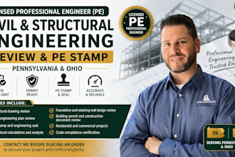 review and pe stamp as licensed civil and structural engineer pennsylvania ohio