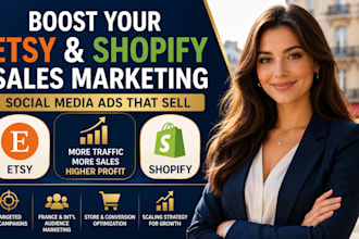 boost etsy, shopify sales marketing, france marketing, set up social media ads