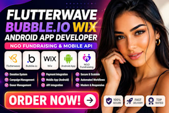 flutterwave mobile bubbleio wix developer android  ngo fundraising mobile api