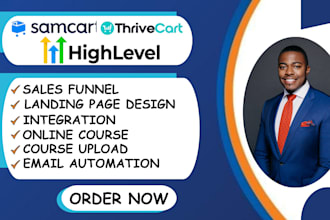 create samcart sales funnel, gohighlevel CRM, clickfunnels website design