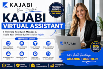 be your kajabi virtual assistant for kajabi website, course, and email marketing