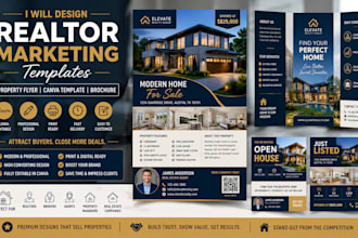 realtor marketing templates, property flyer, canva template, brochure