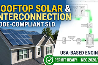 draw a code compliant rooftop solar single line diagram and sld