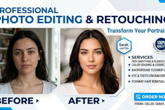 do professional photo retouching and skin retouching