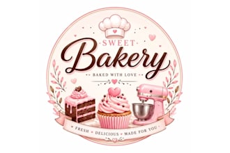 bakery cake restaurant food logo design