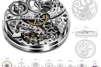 create detailed watch cad models, technical drawings, and manufacturing cad file