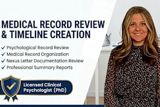 review psychological records and provide a professional clinical summary