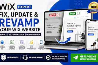 update wix website, fix wix, wix website revamp wix bug fix wix SEO optimization