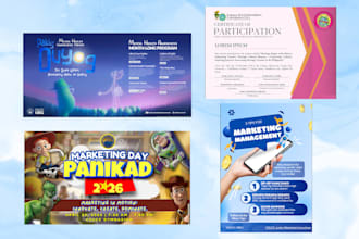 create any design for your event, posters, banners, backdrop