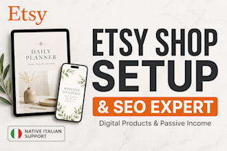 create etsy digital products etsy shop setup etsy seo listing for passive income