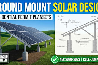 ground mount solar design permit plan set structural details sld diy