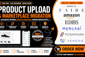 add upload product to faire amazon 1stdibs mecari vendoo marketplace migration