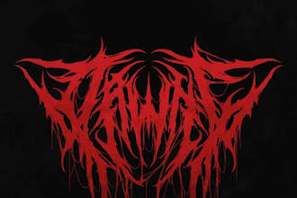 design a dark and brutal metal band logo