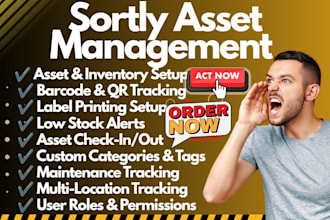 setup sortly asset management system with barcode qr tracking and reporting