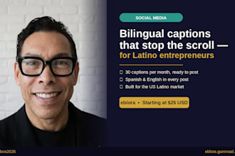 write bilingual social media captions for latino entrepreneurs