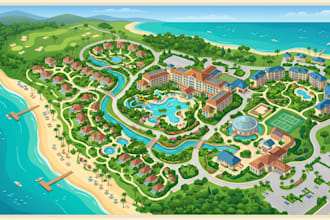 design custom resort maps, campground maps, rv park maps and property layouts