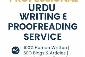 do urdu content writing, proofreading and typing work