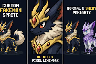 create custom fakemon evolution sprite in gen 4,5,6 style for your fan game