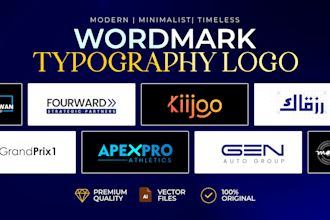 design modern wordmark typography logo for startup