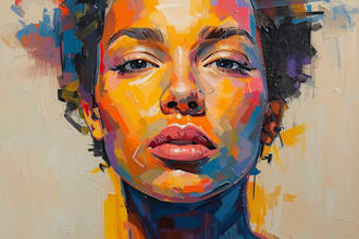 paint expressive colorful abstract portraits