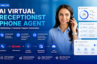 do ai virtual receptionist phone agent, call booking customer support automation