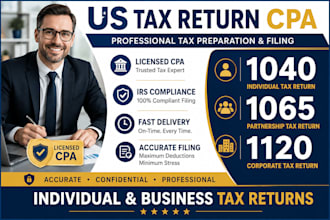 prepare and file US florida tax return 1040 1065 1120 as licensed CPA