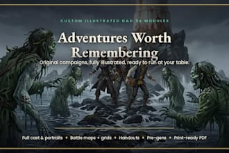 create an illustrated dnd 5e adventure with battle maps and handouts